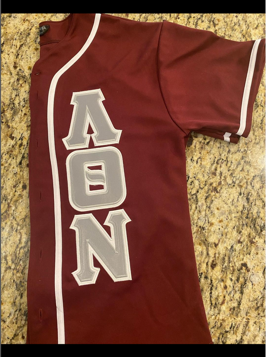 Lambda Theta Nu - Baseball Button up Jersey with Letters and Name