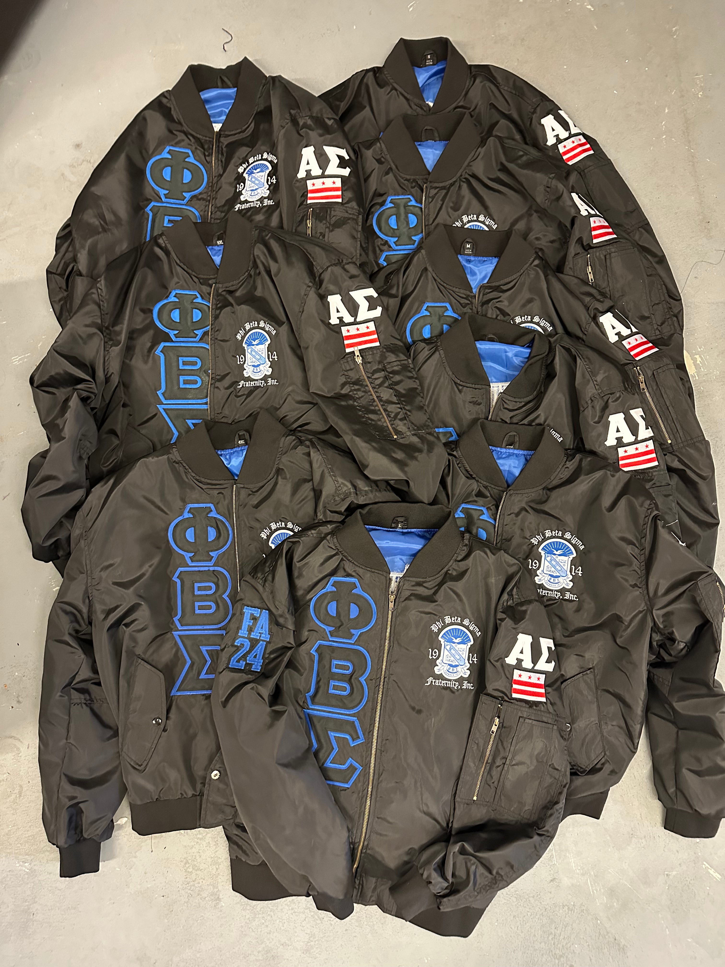 PHI BETA SIGMA - BLACKED OUT NYLON BOMBER