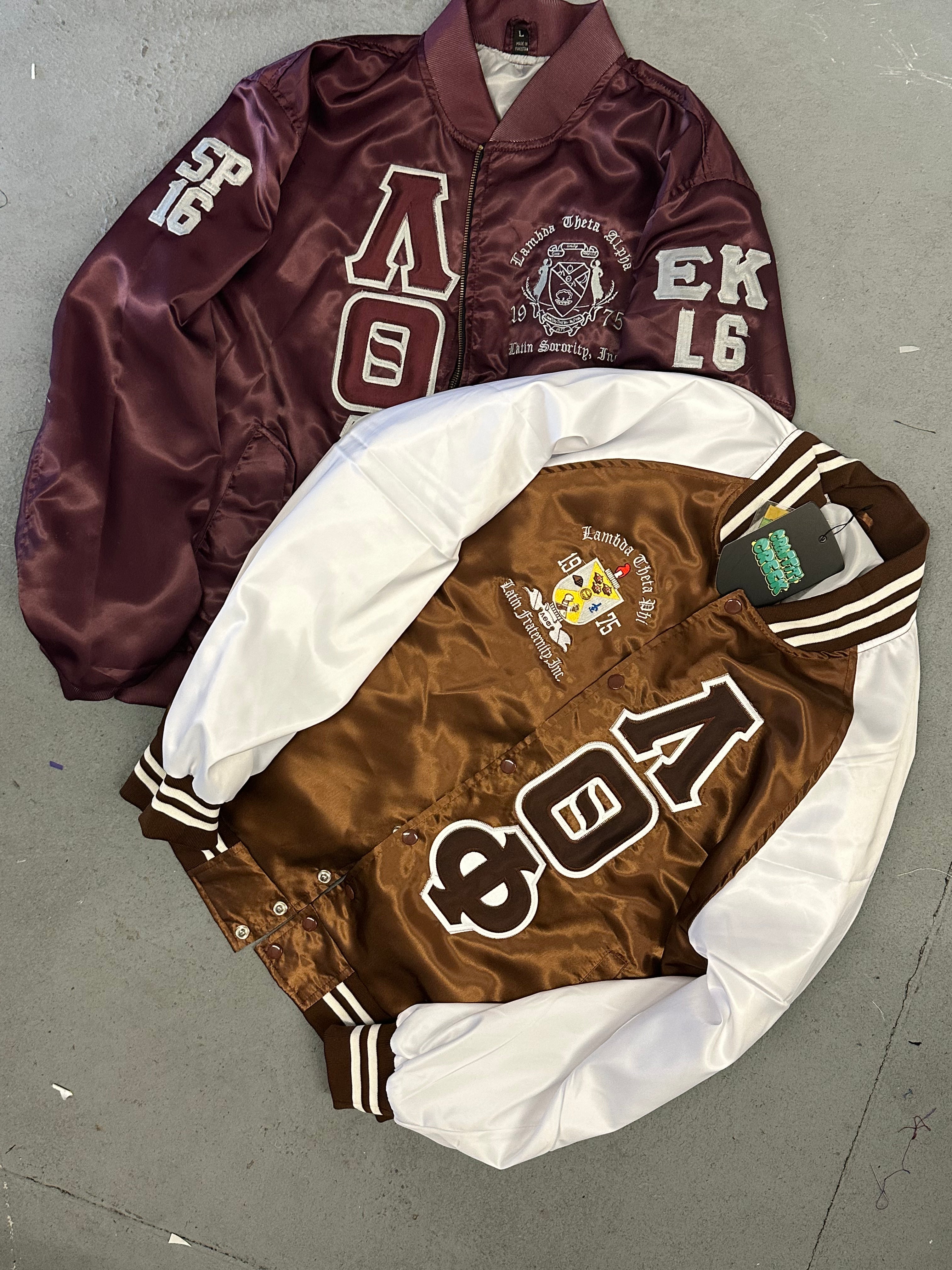LAMBDA THETA PHI 2 tone varsity jacket.