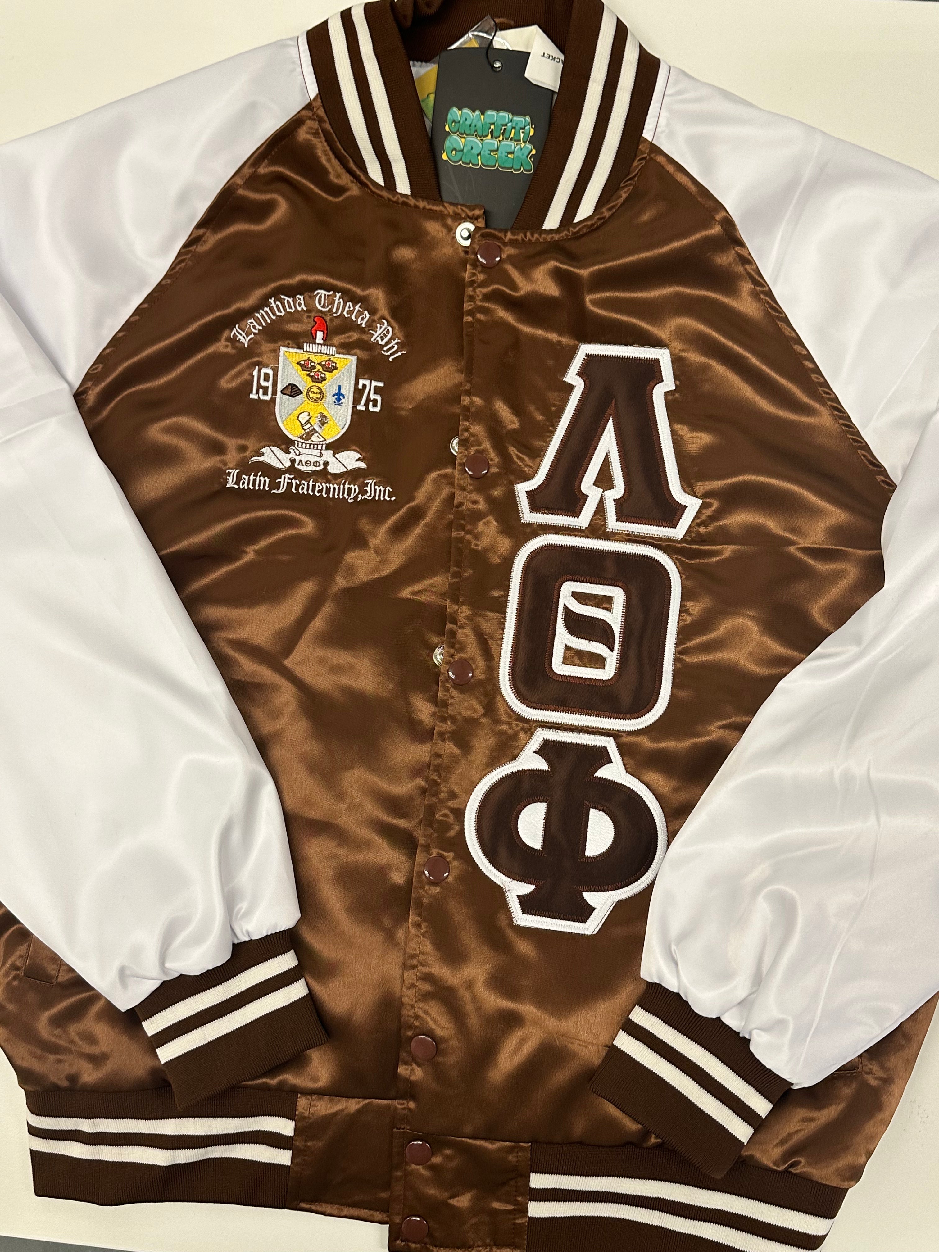 LAMBDA THETA PHI 2 tone varsity jacket.