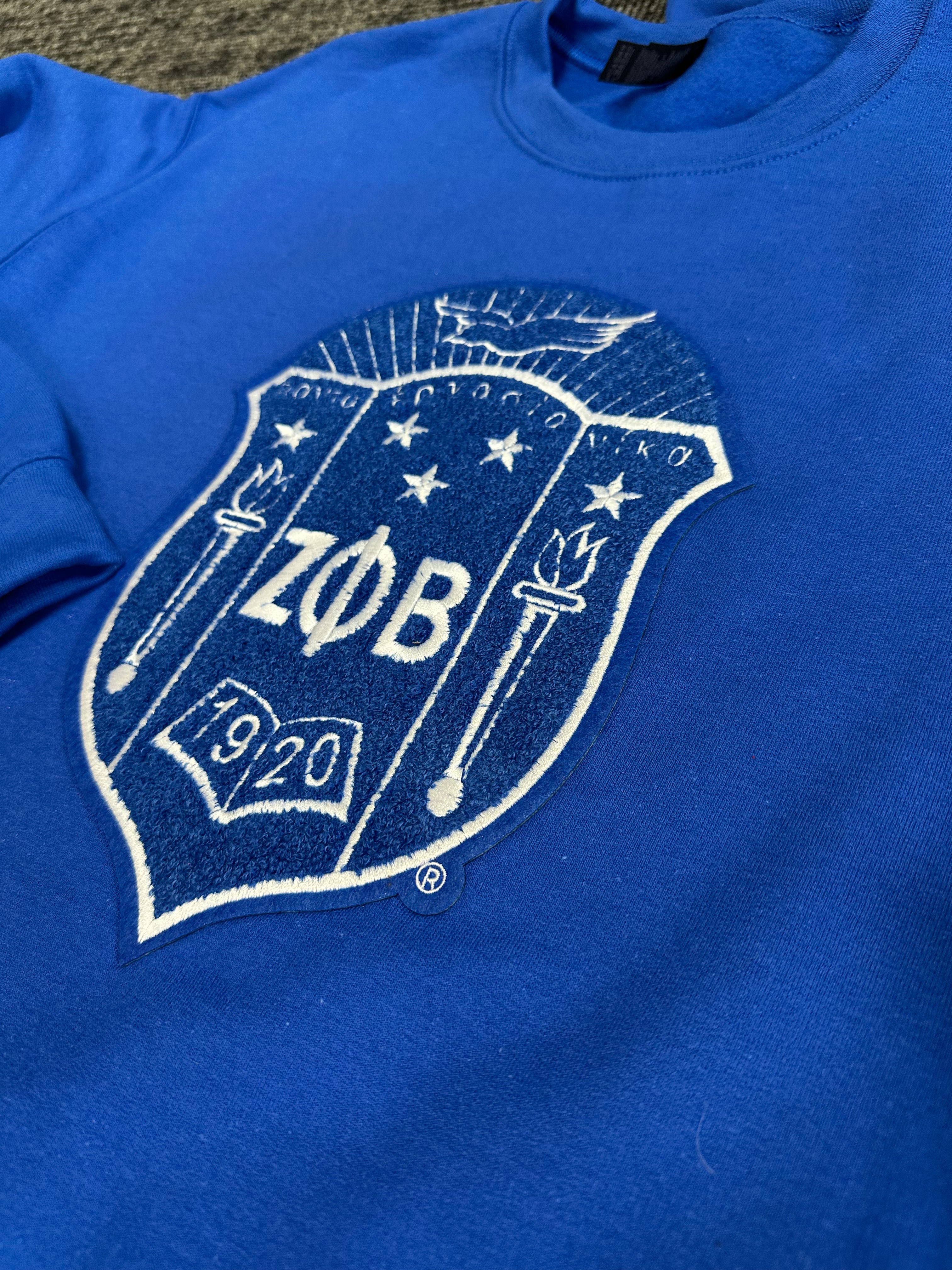 Zeta Phi Beta- chenille Big shield sweater