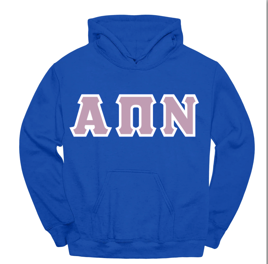 ALPHA PI NU - LETTERED HOODIE