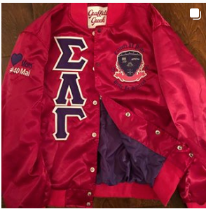 SIGMA LAMBDA GAMMA  SATIN BOMBER JACKET - graffitigreek