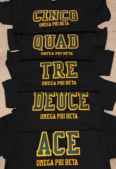 OMEGA PHI BETA  LINE POSITION T SHIRTS - graffitigreek