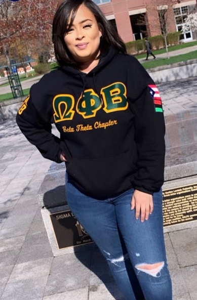 OMEGA PHI BETA CHAPTER HOODIE - graffitigreek