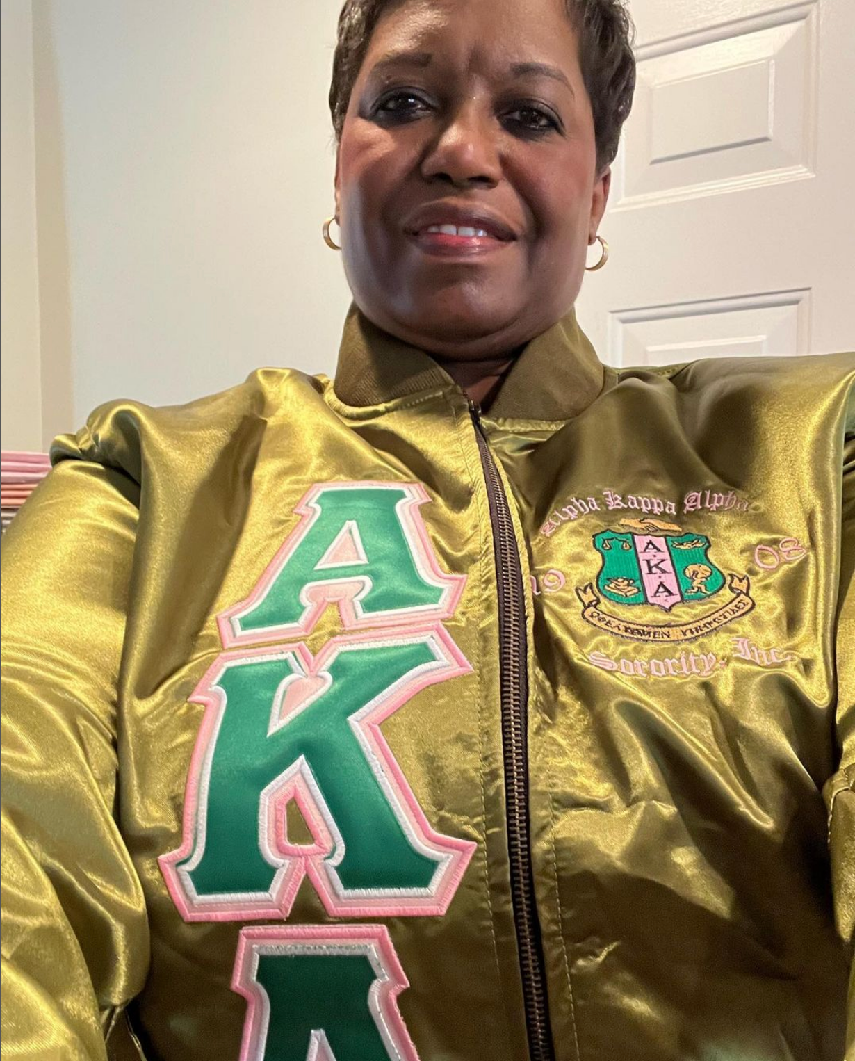 Aka satin bomber sales jacket