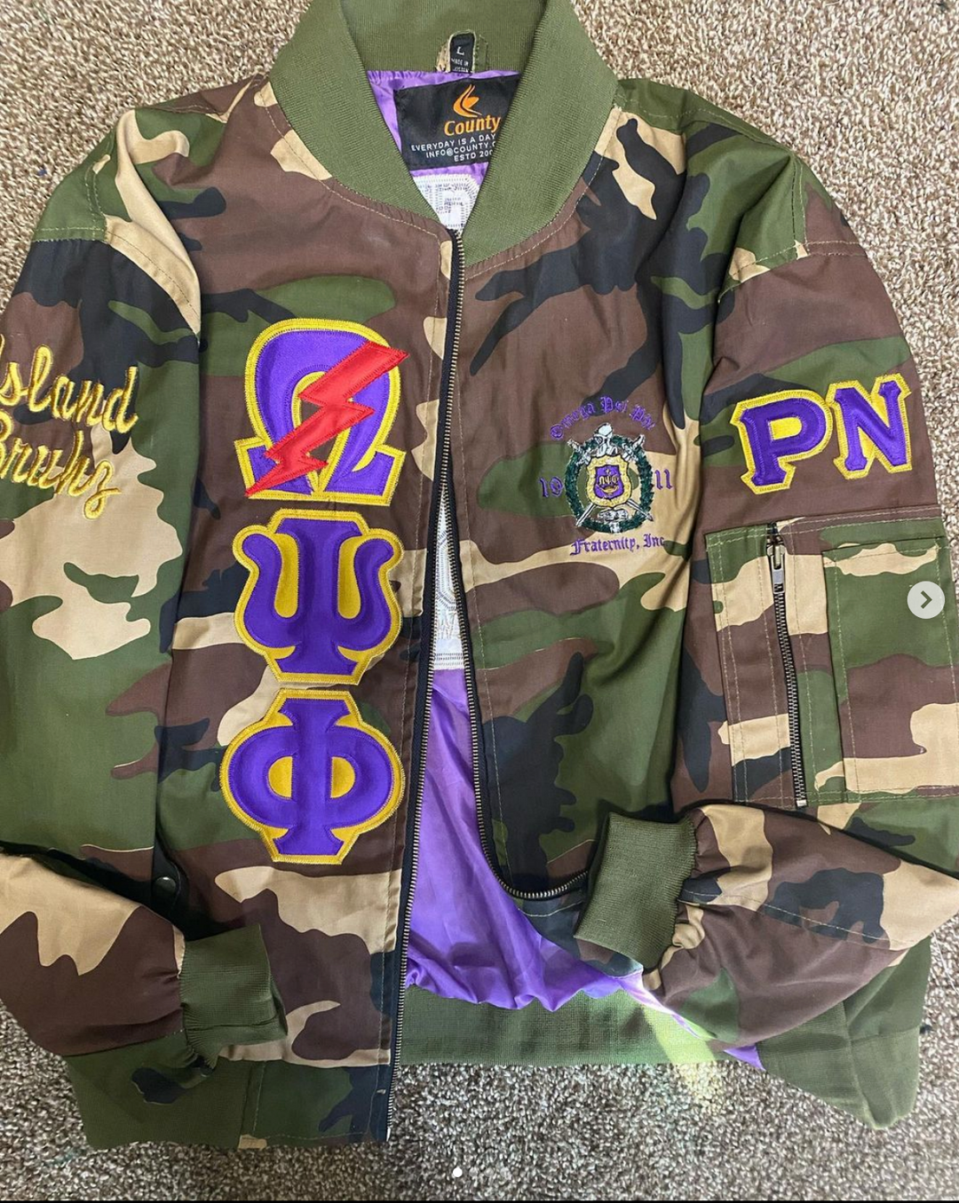 Omega psi phi bomber jacket hotsell