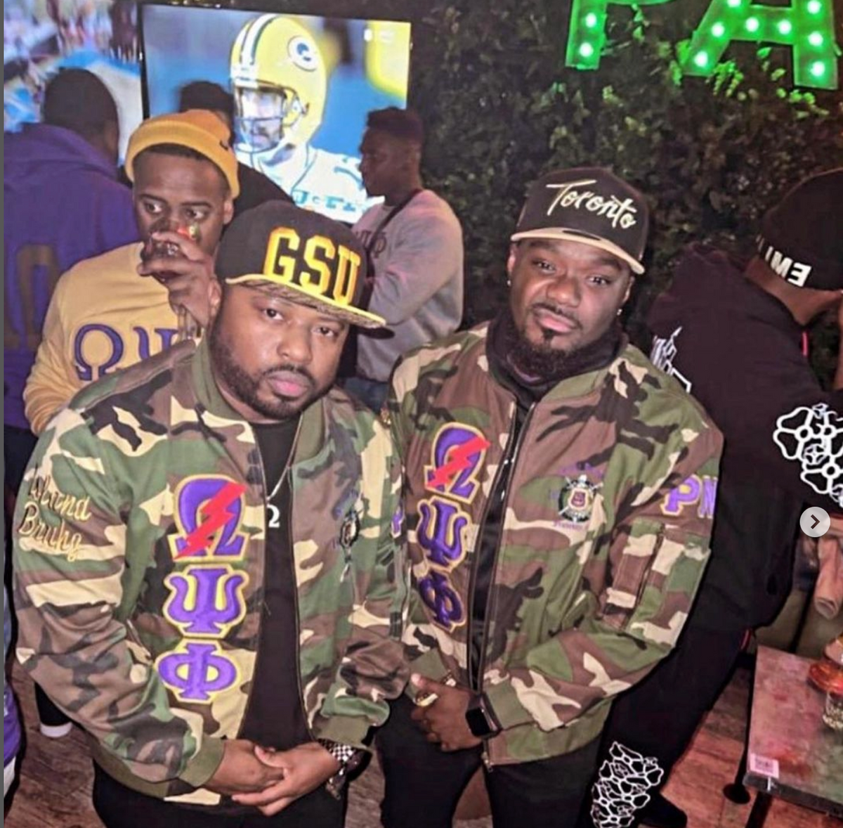 OMEGA PSI PHI -CAMO BOMBER JACKET